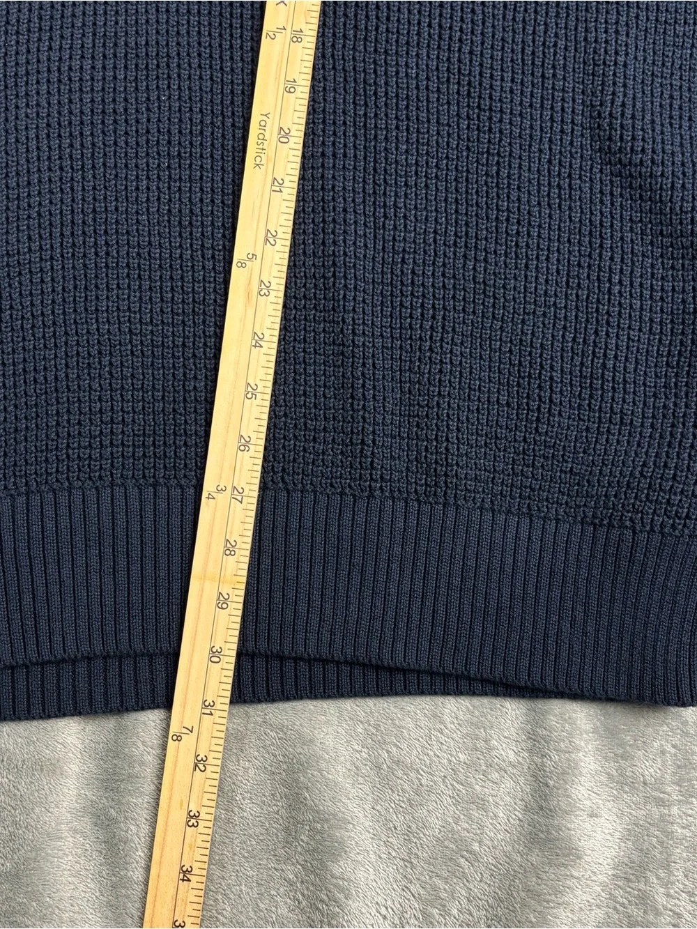NEW J.Crew Factory Sweater Men XL Blue Waffle Knit Half-Zip Long Sleeve Pullover